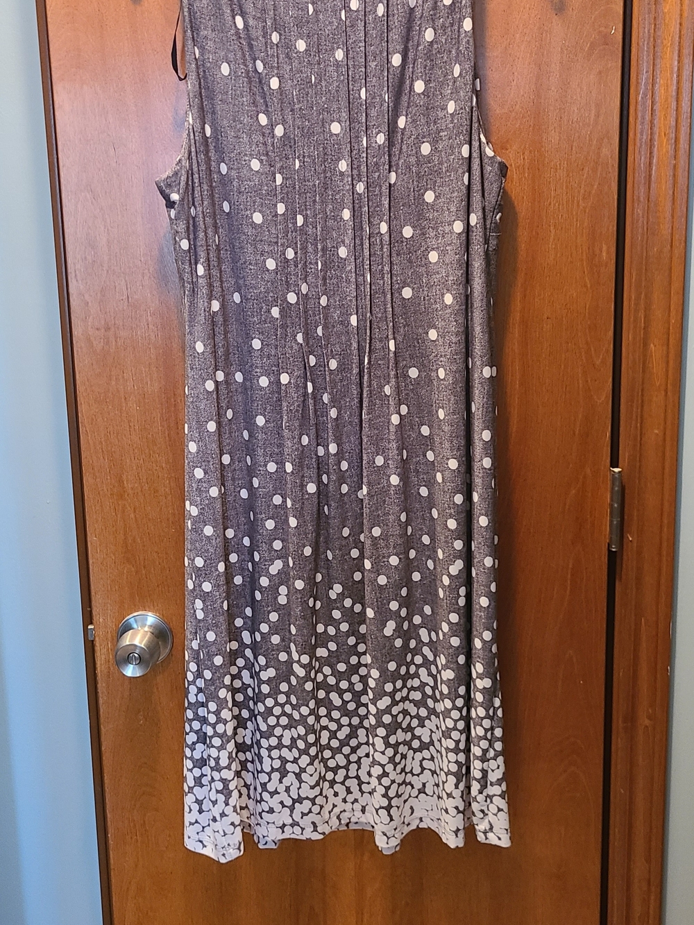 Perceptions Gray and White Polka Dot Dress